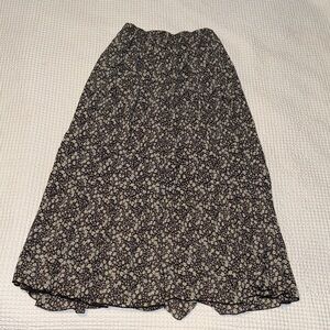 Black and White Floral Midi/Maxi Skirt